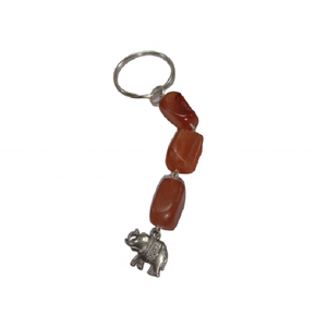 Pierre naturelle rouge cornaline Cube quartz éléphant porte-clés guérison pierre précieuse cristal porte-clés guérison grossiste - Product Image 1