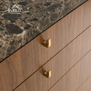 Handmade Solid Brass Geometric Cabinet Knob Modern Minimalist Decorative <b>Drawer</b> <b>Pull</b> Dresser Wardrobe Kitchen Bathroom Furniture - Product Image 1
