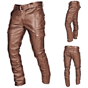 Pantalon en cuir véritable pour homme, respirant, de qualité supérieure, au meilleur prix, design élégant, couleur noire, en vente - Product Image 2