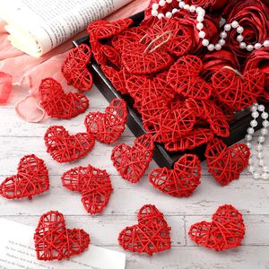 Adorno de ratán en forma de corazón, accesorio para el Día de San Valentín, juego de corazones trenzados para decoración de mesa - Product Image 1