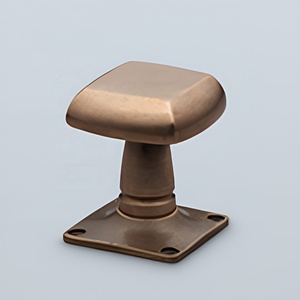 Antique Bronze Brass Cabinet Knob <b>Flat</b> Backplate for Furniture Hardware Durable Design Matte Finished Kitchen Living Room - Product Image 1