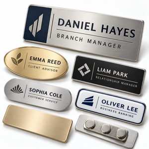Placa de Identificación Metálica Personalizada con Nombre de Empleado para Uniforme, Logotipo OEM, Proveedor Mayorista - Product Image 1