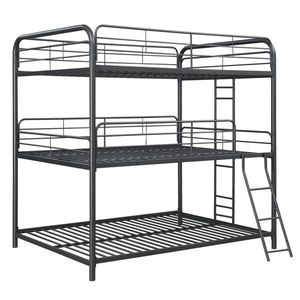 Black Triple Bunk Bed for Kids Full/Full/Full Size Furniture - Product Image 4
