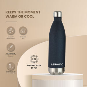 Black Stainless Steel Vacuum Insulated Cola Water Bottle Portable Leakproof Thermal Hydration Flask <b>Metal</b> Base - Product Image 2