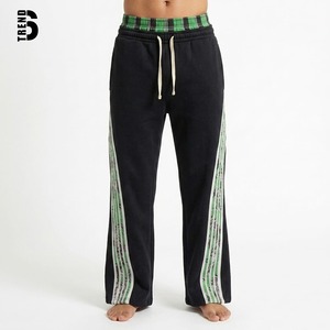 Pantalon de survêtement en molleton de coton épais personnalisé OEM pour homme, motif écossais, double taille, joggers streetwear de haute qualité, fabricant - Product Image 1