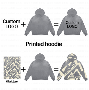 Hoddies hommes personnalisé en détresse 500GSM coton lourd Vintage blanc minéral cendres vêtement colorant soleil délavé acide lavage brodé - Product Image 4