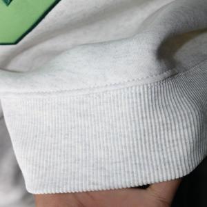 Sudadera SJA ASH GREY con cuello alto, 100% algodón, con apliques bordados VERDES, cuello ancho, URBAN PRODUCTIONS - Product Image 4