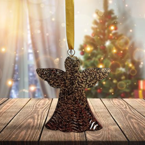 Ornement d'ange vintage suspendu personnalisé pour arbre de Noël, petit pendentif en métal, design moderne en fer pour décoration murale - Product Image 2