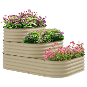 Kit de jardinière modulaire en acier pour légumes, fleurs et herbes – Bac de culture extérieur en métal – Prix le plus bas - Product Image 1