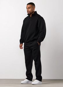 <b>Mens</b> oversized streetwear tracksuit fleece pullover sweatshirt and <b>jogger</b> set stylish casual outfit for lounge or gym wear - Product Image 6