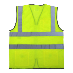 Gilet de sécurité réfléchissant haute visibilité pour homme, léger, en maille, avec fermeture éclair sur le devant, idéal pour le travail extérieur et la construction - Product Image 3