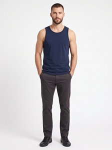 Dumela Men's <b>Navy</b> Blue O-Neck Knitted Sleeveless Tank <b>Top</b> Casual Solid Color Breathable Lightweight Vest - Product Image 2