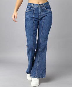 OEM Service Available Adjustable Size Straight Design Denim Pants for Women High <b>Waist</b> Women's Denim <b>Jeans</b> Pants - Product Image 5