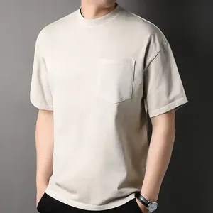 เสื้อยืดผู้ชายคุณภาพสูงสำหรับฤดูร้อน แขนสั้น สีดำฟอกหิน ผ้าฝ้าย สไตล์ฮิปฮอป สตรีทแวร์ - Product Image 2