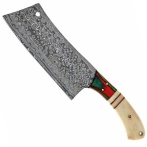 Cuchillos de Carnicero Profesionales Personalizados con Hoja de Acero Forjado, Mango de Madera de Espiga Completa y Funda de Cuero para Carnicería - Product Image 1