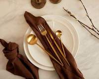 Ensemble de couverts élégant de style royal, poli miroir, en acier inoxydable durable, respectueux de l'environnement, compatible lave-vaisselle, pour mariages et fêtes