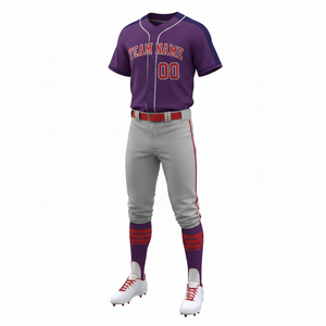 Conjunto de Uniforme de Béisbol de Diseño Personalizado con Pantalones de Jersey con Botones, 100% Poliéster, Secado Rápido y Transpirable, para Todas las Temporadas, para Deportes de Equipo - Product Image 5