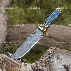 Couteau de chasse à lame fixe en acier Damas, OEM disponible, étui en cuir, tranchant comme un rasoir, pour camping en extérieur, pointe tombante, épaisseur 0,5 mm, garantie 1 an - Product Image 2