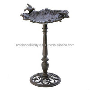 Decorative metal bird bath for outdoor <b>garden</b> use elegant basin durable stand <b>weather</b> resistant birds drinking <b>station</b> - Product Image 1