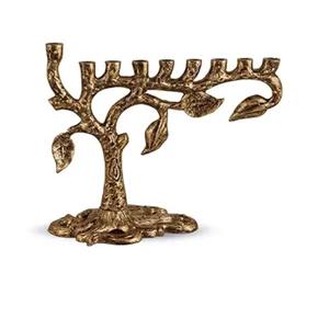 Offre Spéciale – Magnifique Ménorah Traditionnelle en Laiton Antique Robuste, Motif Arbre à 7 Branches, pour Décoration - Product Image 6