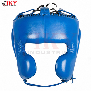 Nuevos conjuntos de boxeo de cuero genuino en azul real vibrante con cordones blancos, duraderos, para venta al por mayor, con etiqueta privada personalizada. - Product Image 2