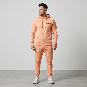 Ensemble de survêtement sportif Rexfit Premium pour homme, en coton épais, avec sweat à capuche et pantalon de survêtement oversize, personnalisable - Product Image 1