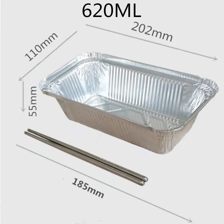 Werkseitige Anpassung 620ML Recycelbare verdickte Aluminium folien behälter mit Aluminium deckel zum Backen