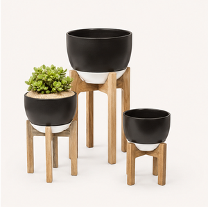 Premium Solid Wood Modern Plant Stand Indoor Planter <b>Holder</b> for Home & Office Decor Wooden Floor <b>Pot</b> Riser In Good Price - Product Image 3