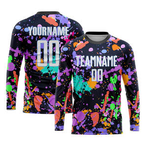 Maillot de football sublimation blanc et bleu clair respirant, tenue de sport athlétique personnalisable pour équipe - Product Image 3