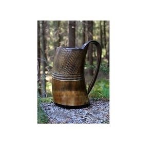 Jarra Vikinga de Cuerno de Búfalo, Ecológica, Hecha a Mano, de Inspiración Medieval, Pulida, Auténtica, para Navidad o Cumpleaños - Product Image 1