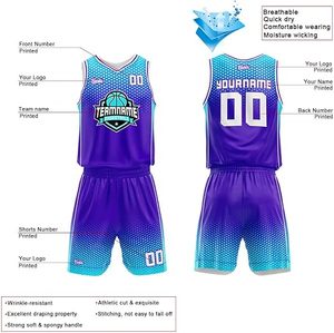 Tenue de basketball personnalisée pour équipe, maillot et short, tissu 100% polyester, léger, respirant, séchage rapide, vente en gros - Product Image 2