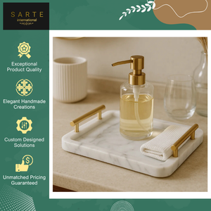 Proveedor Indio Vende Bandeja de Mármol Moderna para Maquillaje y Joyas, Organizador Elegante para Baño, Bandeja de Mármol a Bajo Precio - Product Image 3