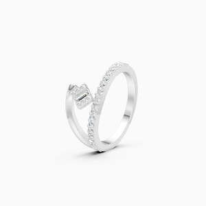Anillo apilable con racimo de diamantes gemelos de 0.29 Ct cultivados en laboratorio, regalo para ella en oro amarillo, blanco y rosa de 9K - Product Image 3