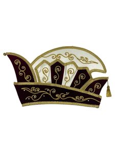 Gorra de Carnaval Verde y Blanca Personalizada, Hecha de Satén con Pedrería, Gorro de Fiesta, Tocado, Gorra de Príncipe para Festivales - Product Image 4