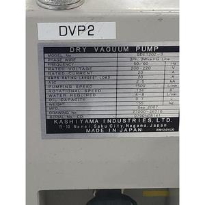 Kashiyama SDE120Z Dry <b>Vacuum</b> <b>Pump</b> - Trusted Global Legacy Semiconductor Equipment and Parts at - Product Image 6