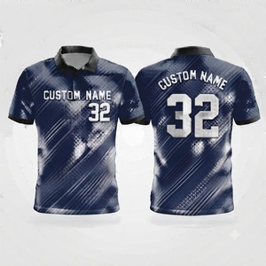 <b>Blue</b> Grey Abstract Striped Custom <b>Polo</b> <b>Shirt</b> Men's Breathable Sublimated Sports Uniform Team Apparel Casual Athletic Wholesale - Product Image 1