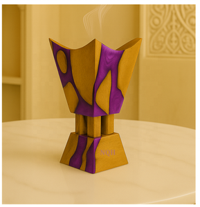 2026 Designer Acacia <b>Wood</b> Epoxy Resin Bakhoor <b>Burner</b> Modern Handcrafted Mubkhar Arabic Incense Customizable Design Incense - Product Image 1