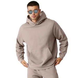 Customized Men's 100% Polyester Cotton Pullover Hoodies Winter Heavyweight Solid Fleece Streetwear Pocket Breathable - Product Image 1