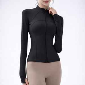 Chaqueta Deportiva Ajustada con Cierre para Mujer, de Algodón Suave, Elástica en 4 Direcciones, Ligera, sin Costuras, para Correr, Yoga, Tallas Grandes - Product Image 5