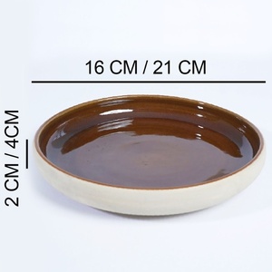 Plato Pequeño de Cerámica Color Crema Marrón, para Sushi, Aperitivos, Postres, Restaurante, Hotel, Cafetería, Vajilla HORECA, Diseño Japandi - Product Image 4