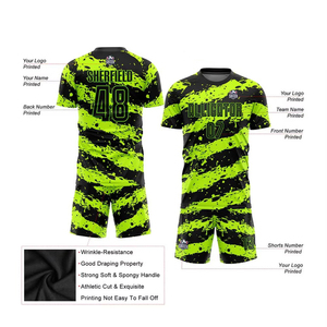 ชุดฟุตบอลแบบ sublimated โพลีเอสเตอร์ 100% ราคาถูก ปรับแต่งได้ พร้อมกางเกงขาสั้น ไซส์ใหญ่ ระบายอากาศได้ดี คุณภาพสูง สำหรับทุกเพศ - Product Image 3