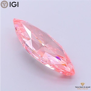 Diamant de laboratoire CVD de qualité supérieure, certifié IGI, taille Marquise, 5,00 carats, couleur rose vif fantaisie, clarté VS1, pour bague de promesse - Product Image 6