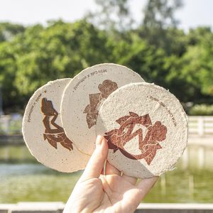 Handmade Paper Coasters Artistic Look Creative Design <b>Environment</b> Safe Handmade Paper Coasters Drinking Decorative Pads 2026 - Product Image 2