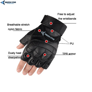 ถุงมือ Daizen Star Tactical แบบครึ่งนิ้ว สีเขียว-ดำ ยาวถึงข้อมือ เป็นมิตรกับสิ่งแวดล้อม ผลิตจากผ้าฝ้าย/โพลีเอสเตอร์/สแปนเด็กซ์ อเนกประสงค์ รุ่น Four - Product Image 2