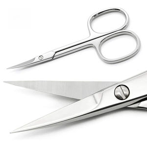 Tijeras Profesionales de Acero Inoxidable para Manicura, Precisión en el Cuidado de Cutículas, Belleza y Aseo para Uñas, Vello Facial, Cejas, Pestañas, Vello de la Nariz - Product Image 1