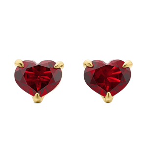 Heart Cut <b>Crystal</b> <b>Stud</b> <b>Earrings</b> 18K Gold Plated Romantic Women Everyday Wear Jewelry - Product Image 1