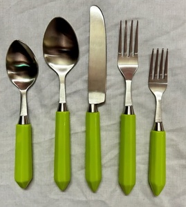 Direct Factory Eco Friendly Minimalist Design Stainless Steel Durable Mirror Polish Resin Handle Dinnerware Tableware <b>Set</b> - Product Image 2