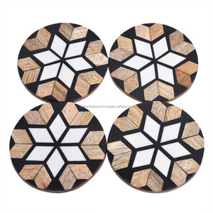 Juego de posavasos de resina epoxi redondos cuadrados personalizables de alta calidad con almohadillas de cocina fijadoras de Falak World Export - Product Image 1