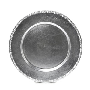 Round Glass <b>Decorative</b> <b>Plate</b> With Crystal Beaded Edge Glam Style - Product Image 4