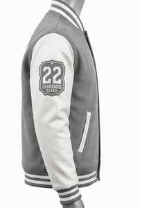 Men's Varsity Jacket With White Letter Embroidery Front Regular Fit - Product Image 1